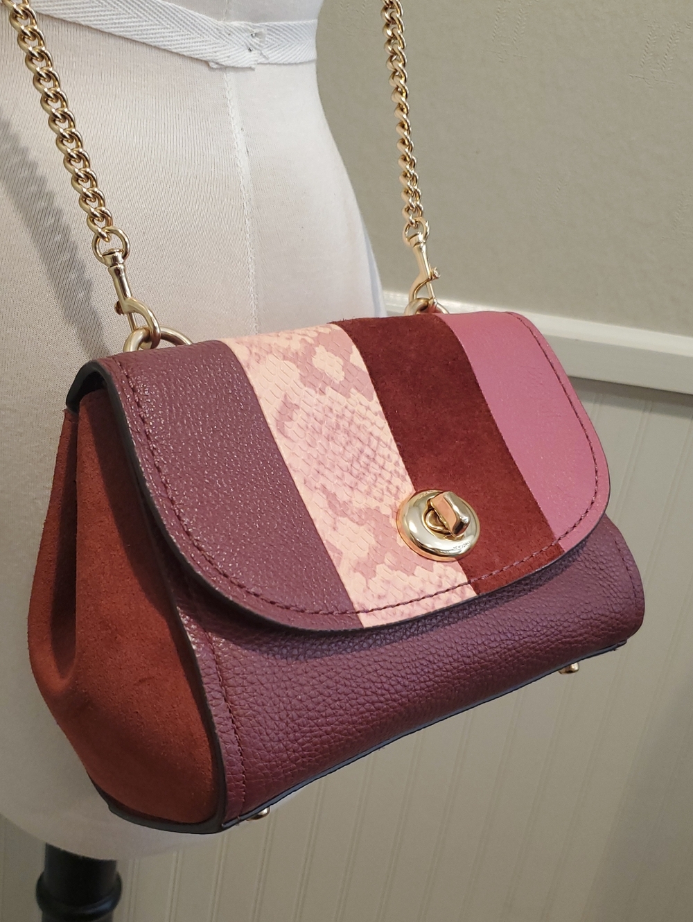 Like NEW Coach Striped Faye Crossbody Bag - Picture 3 of 15